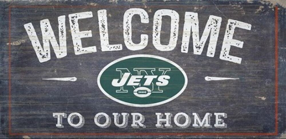 NFL New York Jets Fans Sign 6" x 12" Super Bowl Welcome Wooden New Distress